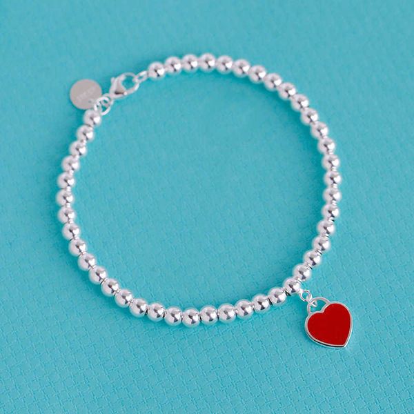 

bracelet s925 sterling silver female love red buddha beads heart, Black