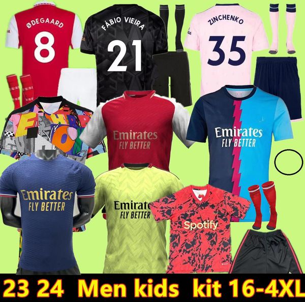 

fans player version soccer jerseys saliba gunners 22 23 24 martinelli g. jesus 2024 smith rowe arsen love unites jersey saka all football sh, Black