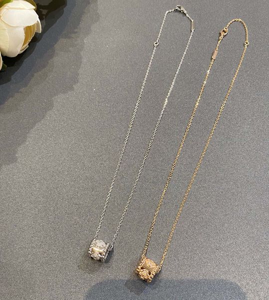 

2023 luxury quality charm pendant necklace with diamond in two colors plated have box stamp round shape design ps3565, Golden