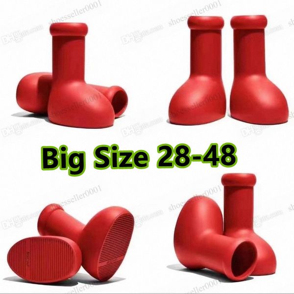 

2023 mschf big red boot men women children girl rain boots baby designers thick bottom non-slip booties rubber platform bootie fashuqdl#, Black