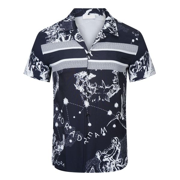 

men's casual shirts summer button down designer bowling men fashion royal rebellion barocco print dress shirt silk 2023 wexu, White;black