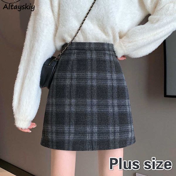 

skirts 4xl skirts women fall spring vintage simple popular all-match a-line lady faldas mujer soft empire preppy girls casual l230224, Black