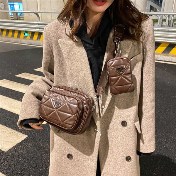 

luxury fashion bag new wide strap messenger single shoulder leisure backpack flip texture rhombic lattice women's baghigh
