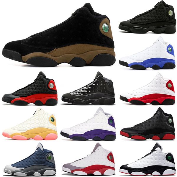 

13s 13 basketball shoes jumpman cap and gown black cat dirty bred flint outdoors trainers sports sneakers size 40-46247y