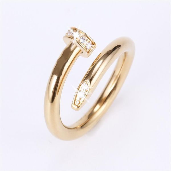 

designer ring love jewelry titanium steel single nail ring european and american fashion street hip hop casual couple classic gold308g, Silver