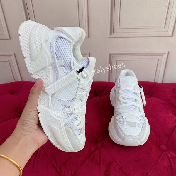 

2023 designer casual shoes mens sneakers technical fabric breathable chunky rubber sole casual walking party size35-45, Black