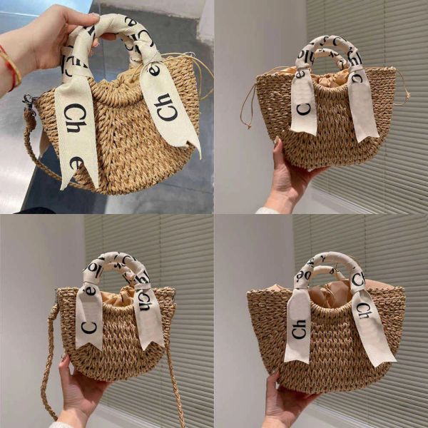 

3 sizes woven bucket bag women designer handbags weaving handbag crossbody bags seaside beach bag shoppers tote bags purse