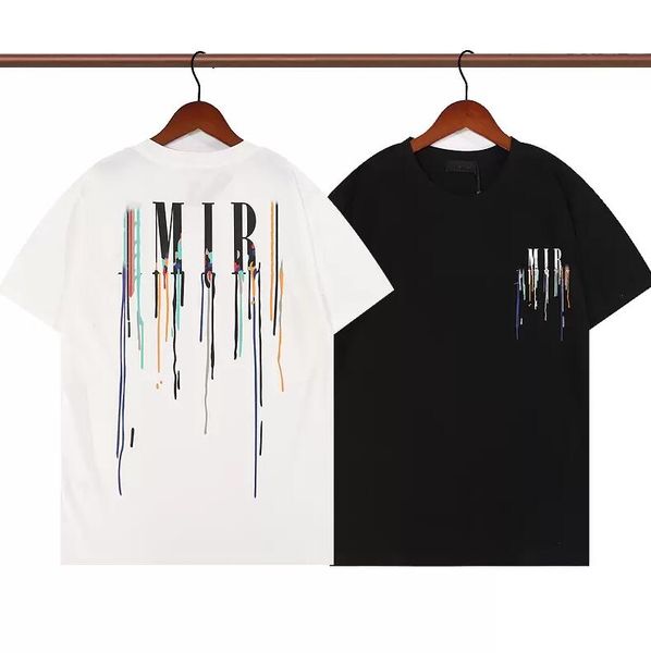 

summer mens t shirts womens amiris designer printed tees fashion man t-shirt quality cotton casual short sleeve luxury hip hop streetwear t, White;black
