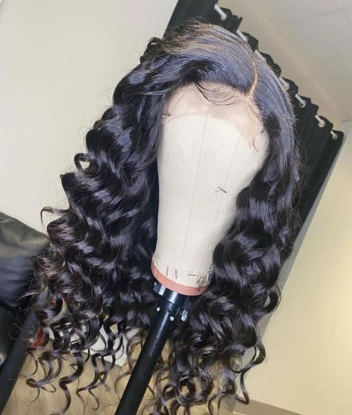 

peruvian deep loose wave preplucked lace frontal wig human hair wigs with baby hair human hair 13x6x1 deep part lace front wig2362221, Black;brown