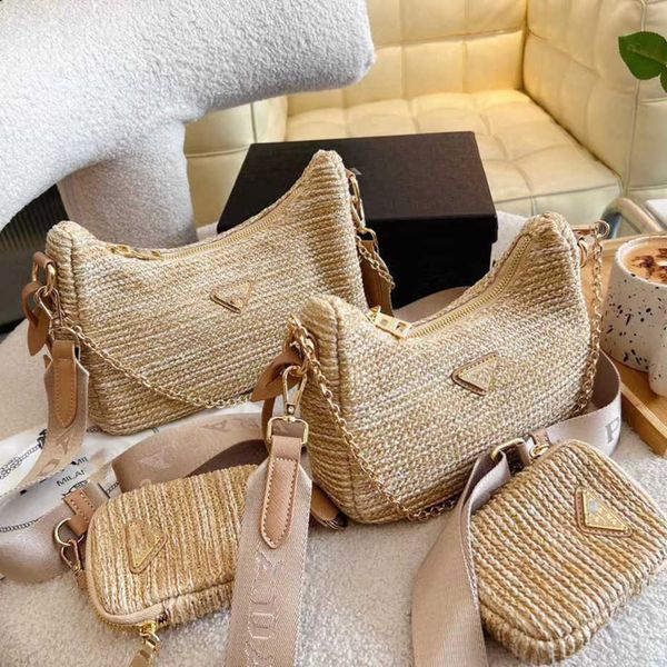 

luxury handbag overseas new mini hobo nylon chain three in one underarm crossbody baghigh