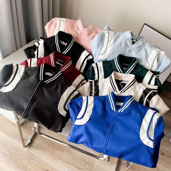 

autumn jacket designer jin dian baseball uniform stitching leather jacket high street couple, Black;brown