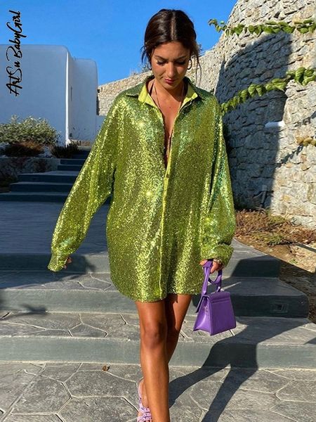 

women's blouses shirts glitter blouses long sleeve sequin shirts women y2k solid shirt autumn winter chic streetwear green v neck blous, White