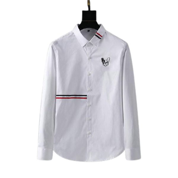 

2023 spring and autumn fashion plaid shirt designer men's checked casual shirt long sleeve slim on striped business loose men's st, White;black