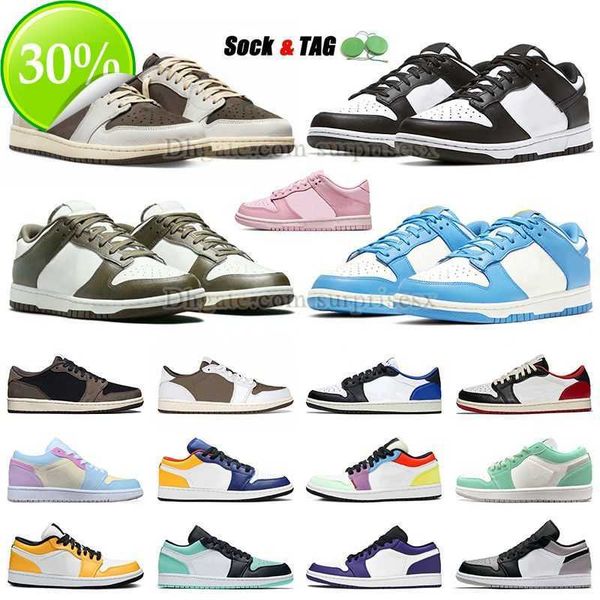 

jumpman 1 panda low retro basketball shoes mens womens triple pink foam dk lows sneakers unc fog grey 1s tx x reverse mocha medium olive