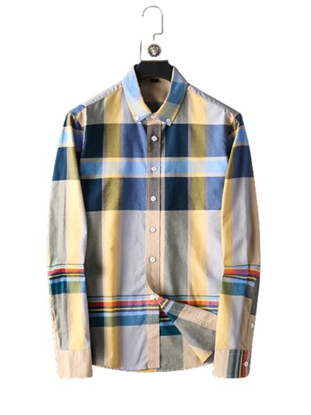 

men's plaid casual shirt long sleeve shirt european and american style classic cotton business t-shirt buckle lapel slim high-end shirt, White;black