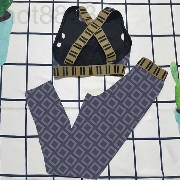 

active sets designer letter tracksuits for women home clothing cross bandage sport tanks summer printed yoga outfits ajq8
