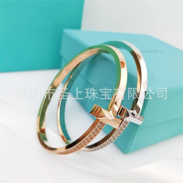 

high-quality coarse wide half diamond bracelet thick gold plated rose platinum for men and women, Black