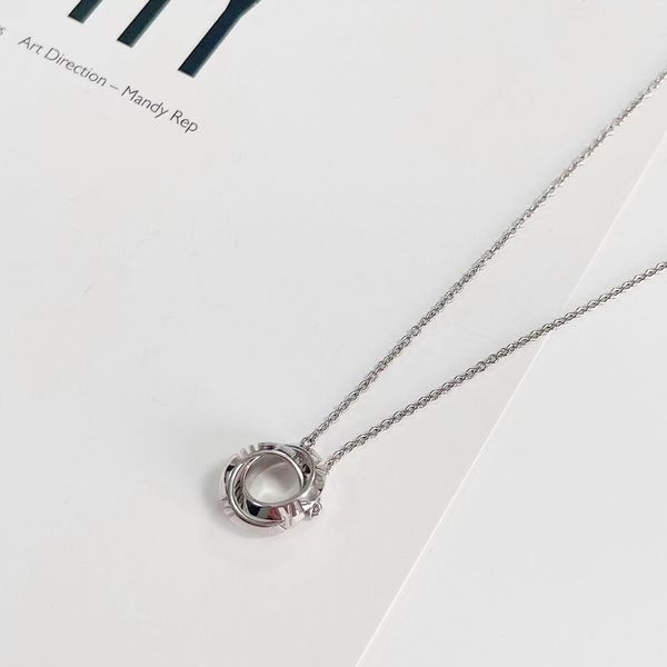 

necklaces jewelry necklace gold pendant set overlapping 18k diamonds hardware bracelet designer women men couple fashion wedding party valen, Silver
