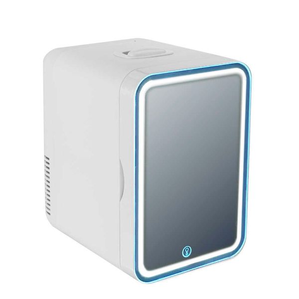 

car 8l mini fridge with makeup mirror cosmetics refrigerator thermoelectric cooler and warmer for perfume skincare products r230225