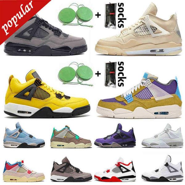 

4 basketball shoes men womens 4s sneakers taupe haze white oreo neon yellow desert moss trainers306s