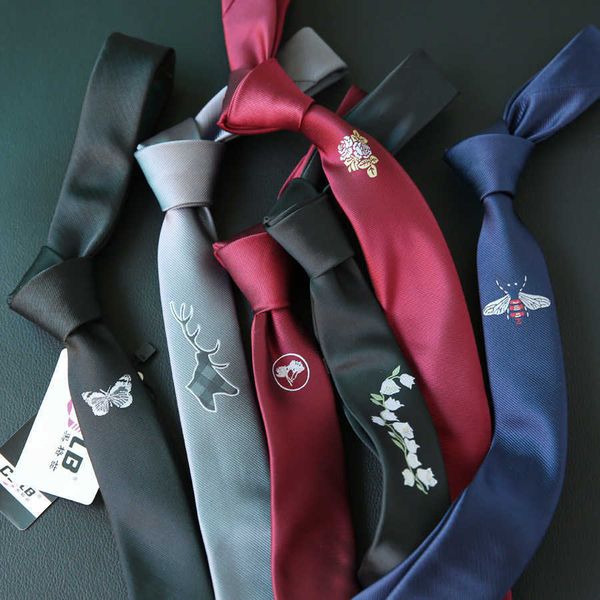 

neck ties 2017 embroidered narrow animal mens ties polyester jacquard weave tie slim necktie 5cm 6cm gravata business wedding tie for men, Blue;purple