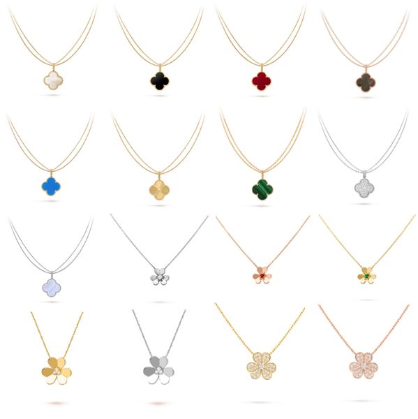 

classic fashion lucky four-leaf clover necklace pendant stainless steel 18k gold plated ladies and girls valentine's day mother's, Silver