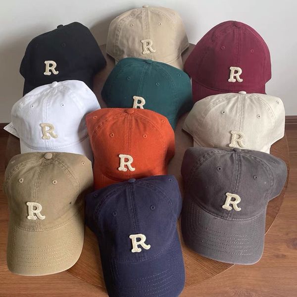 

fashion pure colors baseball caps letter r trucker fitted hats for men and women size 54-60cm, Blue;gray