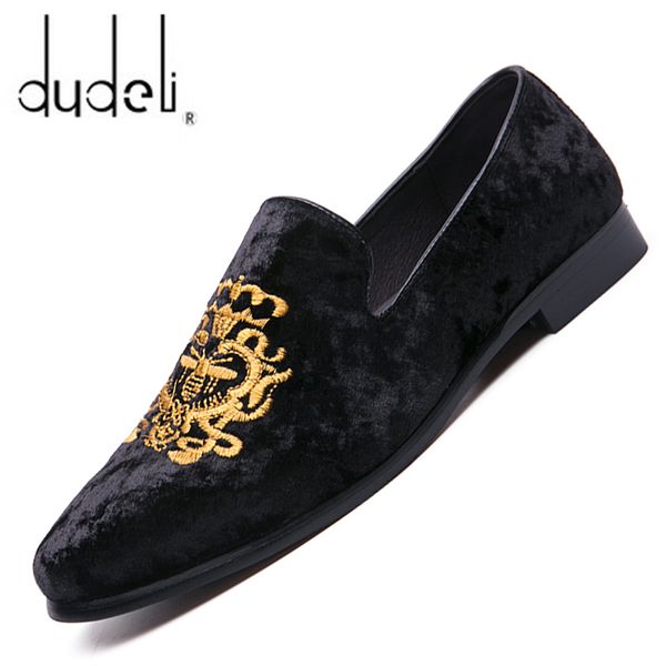 

dress shoes formal men classic italian brand party coiffeur embroidery s loafers sepatu slip on pria 48 bona 230224, Black