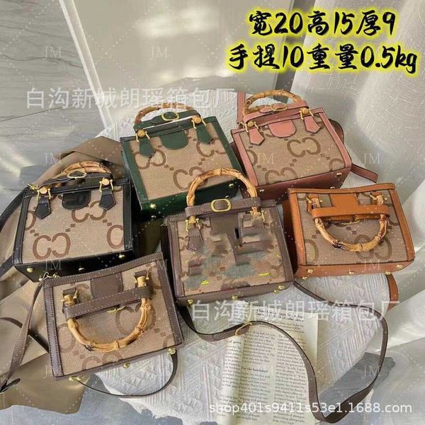 

70% 2023 luxury new women's trend bamboo small square printing one shoulder oblique straddle baghigh quality