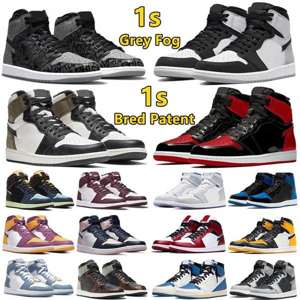 

1 high og 1s mens basketball shoes bred patent unc blue dark mocha bodeaux ts x fragment rebellionaire grey fog stealth men209w
