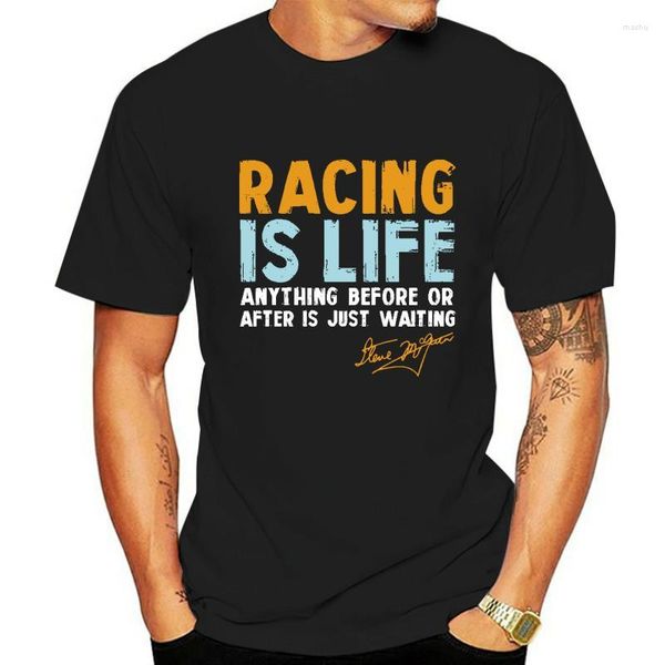 

men's t shirts steve t-shirt racing is life le mans adult, White;black