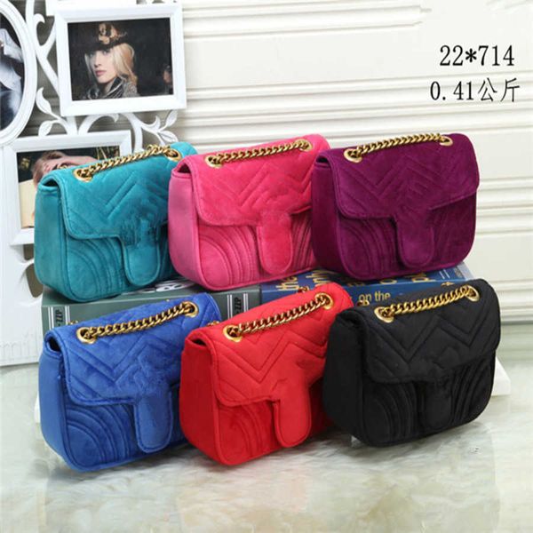 

70% 2023 new shoulder bag new women's single shoulder crossbody wavy chain cover velvet bag-7725rhigh