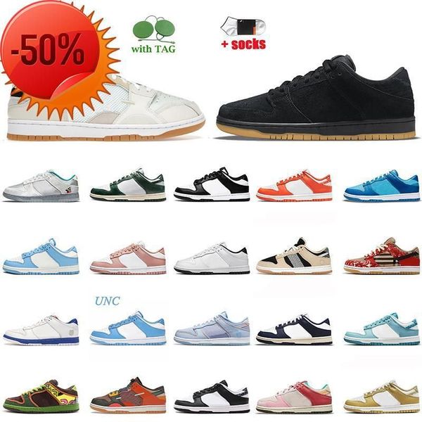 

boots sb low women mens casual shoes running sports dunks platform skate trainers scrap sea glass black white orange paisley xfl