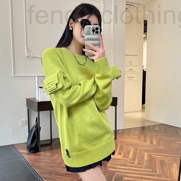 

women's knits & tees designer early spring new nanyou high version double-f bag knitted sweater high-end quality aw2y, White