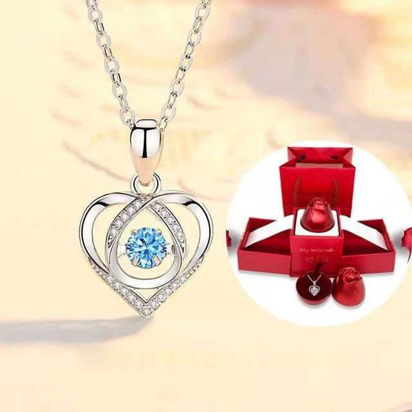 

beating heart love necklace women's ins light luxury few collar chain christmas valentine's day gift, Silver