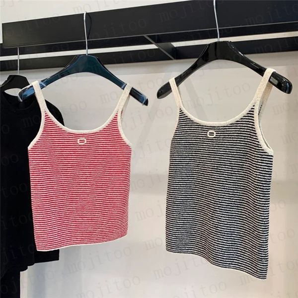 

striped sling vest knitted t shirts women tees summer beach vacation style tanks tshirt, White