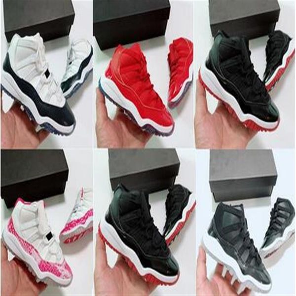 

bred 11s big boys girls children youth lady junior basketball sneaker shoes pink navy blue snakeskin 72-10 trainers size 4y 4 5y 299b