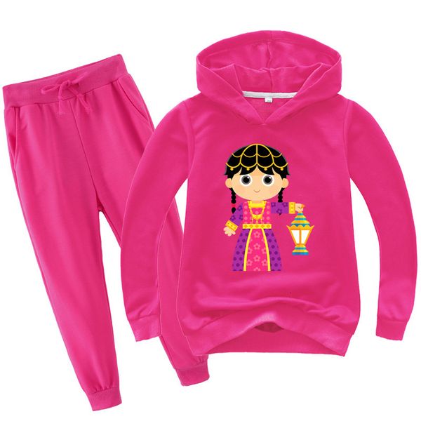

clothing sets ramadan mubarak clothes kids hooded tracksuit girls hoodies and sweatshirt baby boys hoodie pants 2pcs children 230225, White