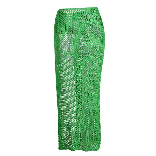 

beach dress resort perspective half skirt hollowed out binding knitted floor length half skirt f287, White;black