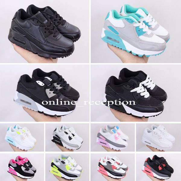 

brand kids designer max 90 running shoes baby toddler classic children boys grils sport sneakers outdoor sports trainers eu26-35, Black