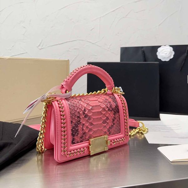 

boy classic snakeskin flap hand bag mini calf belt handle womens messenger bag luxury handbag large capacity multi pocket outdoor shopping b