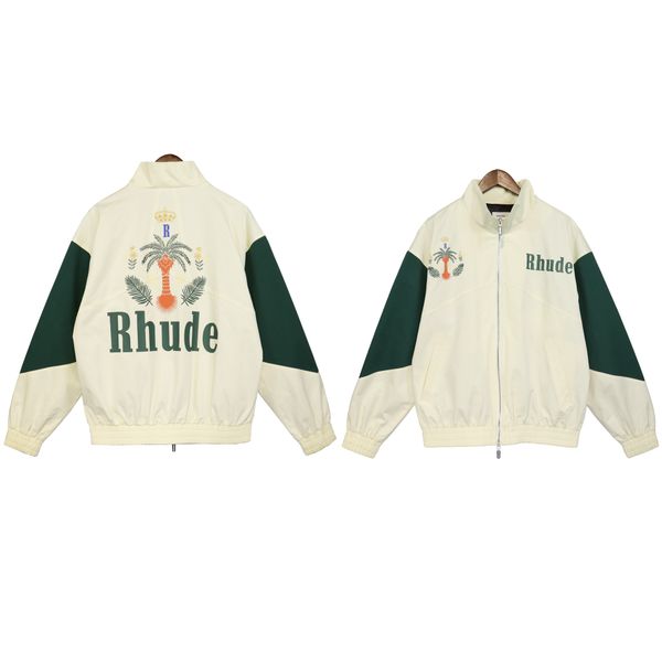 

rhude brand design men jackets spring summer long sleeve coat mens jacket us size s-xl, Black;brown