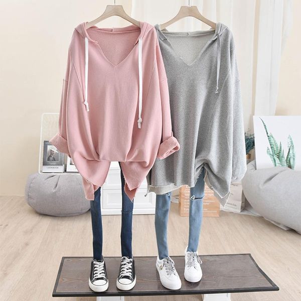 

women's tshirt 2023 long sleeve tshirt women basic tee oversize t harajuku casual vneck hooded womens 230225, White
