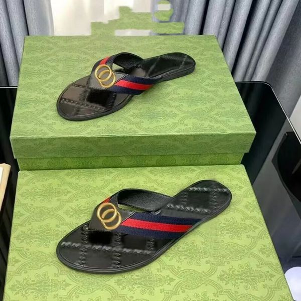 

classic men slippers big summer man beach slipper women shoes slides letter womens flat designer shoe metal button sandals lazy lady shoes l, Black