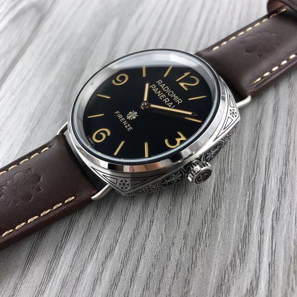 

florence limited edition the wristwatch pam00672 is shocking radiomir panerai firenze watches 316 precision steel carving is carefully selec, Slivery;brown