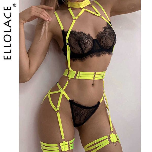 

toy massager vibratorellolace contrast color fancy lingerie sets halter garter brief luxury lace see through underwear exotic 3-piece
