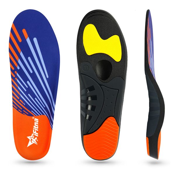 

shoe parts accessories ifitna pu plantar fasciitis pain relief men orthopedic insole women sneaker flat feet high arch support ortic insert, White;pink