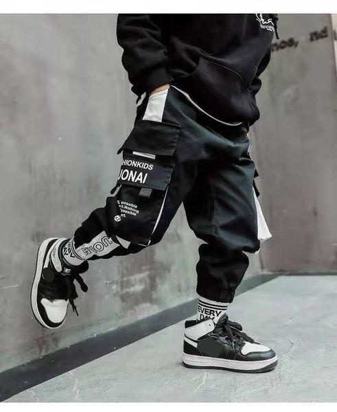 

jeans spring autumn baby boy pants thin cargo full length pocket loose style teens long trousers kids clothes 230225, Blue