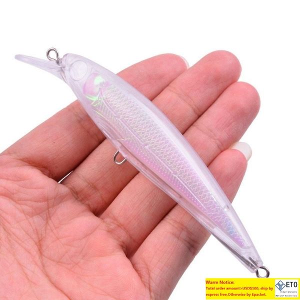 

100pcs 11cm blank hard unpainted fishing baits crankbait wobblers lures