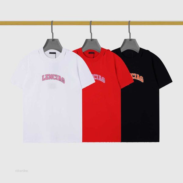 

2023 designer mens casual print creative t shirt solid breathable loose crew neck short sleeve, White;black